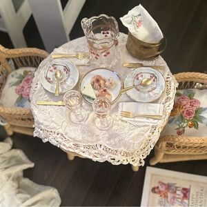Samantha’s Early PC Retired Wicker Table Set, Lemonade & Birthday Treats + Book